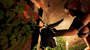 Lara Croft Merentangkan Memek Ketatnya Dengan Botol Kaca Tebal Yang Besar Dalam Permainan Hentai.