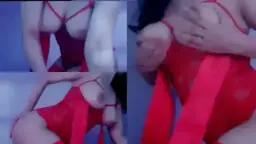 Laras Bali Tiktok Bergoyang Dengan Setelan Dalam Merah Yang Menggoda