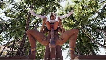 Lara Croft Jadi Cewek Baik Karena Ngentot Patung Kontol Gede Di Lubang Pantatnya. Game 3d Hentai.