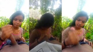 Cewek India Selatan Colokin Kontol Sambil Ngewe Di Hutan